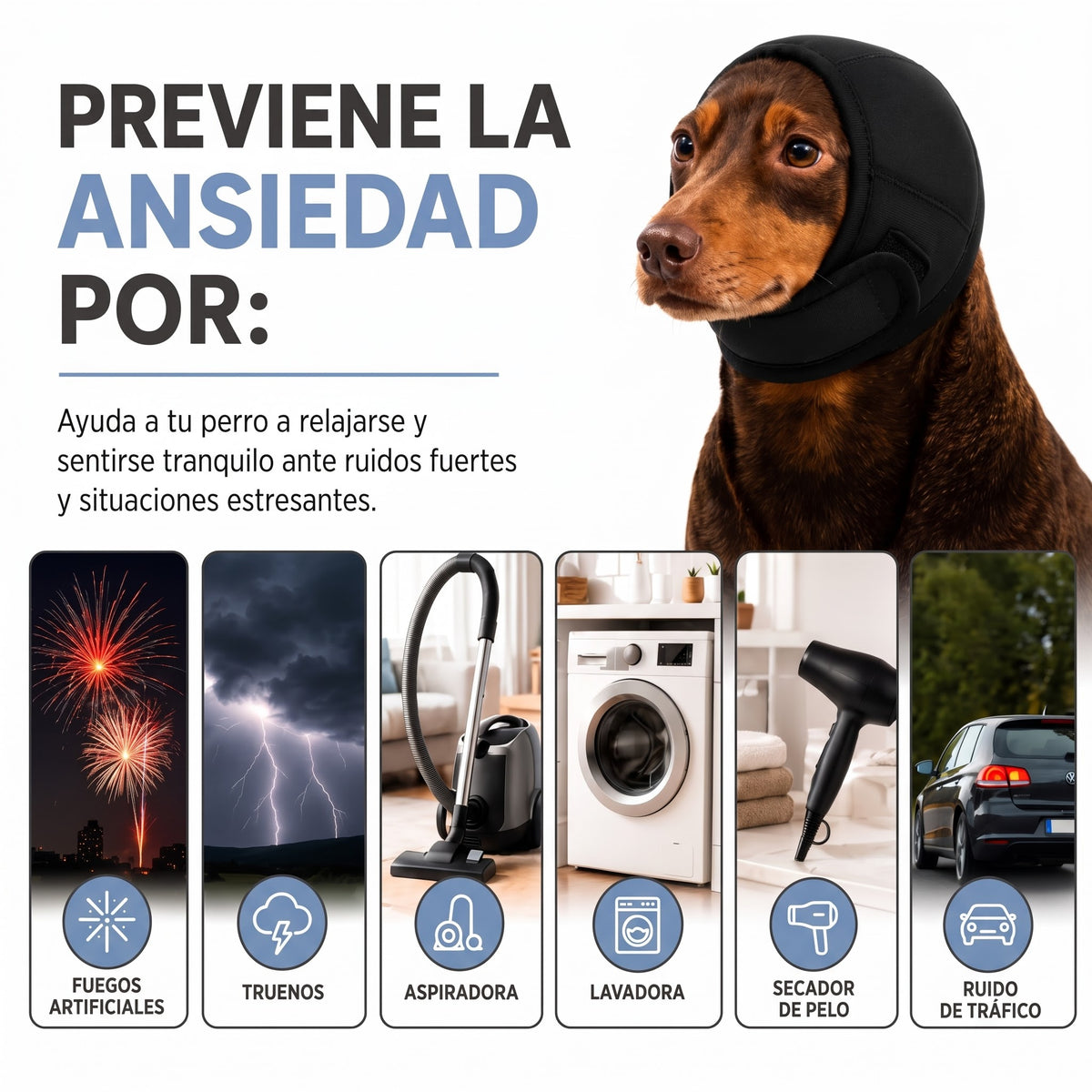 Protector Auditivo Perro Gris